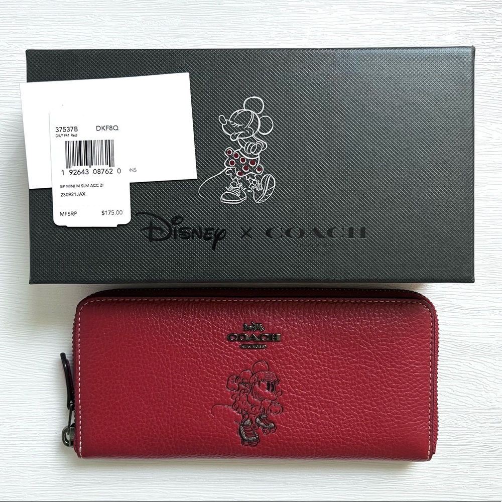 Coach Minnie Mouse Slim Zip Wallet